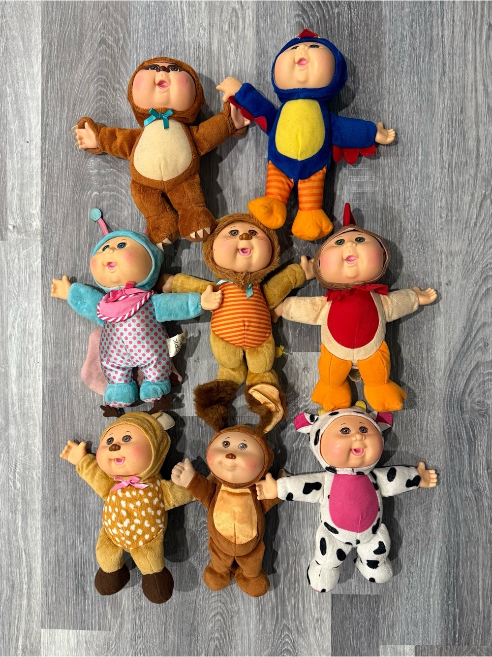 Lot of 8 Cabbage Patch Kids Cuties Baby Dolls in Costumes with Signature Scent